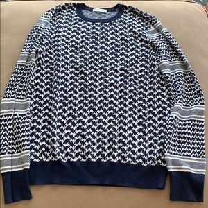 Equipment Blue & White Herringbone Women’s Sweater